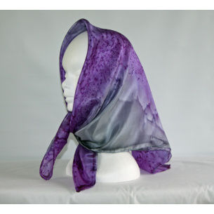grey and purple head scarf 0308