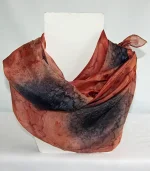 Black and Caramel Brown Medium Long Silk Scarf