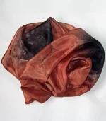 Black and Caramel Brown Medium Long Silk Scarf