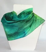 Emerald, Spring Green, Lime and Dark Green Small Long Silk Scarf