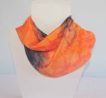 Orange & Black Small Long Silk Scarf - Image 3