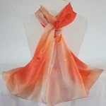 Orange and Apricot Long Silk Scarf Large