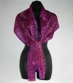 Pink and Purple Heather Long Silk Scarf Large