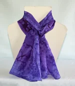 Purple and Iris Medium Long Silk Scarf