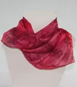 Red and Burgundy Small Long Silk Scarf