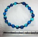 Navy Blue, Royal Blue and Turquoise Silk Necklace - Image 2