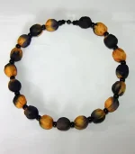 Black and Golden Yellow Silk Necklace by Designs on Silk