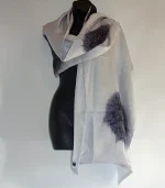 Pale Grey and Black Silk Wrap from Designs on Silk