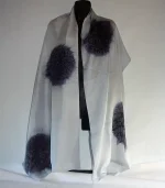 Pale Grey and Black Silk Wrap from Designs on Silk