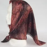 Black and Tan Square Silk Headscarf from Designs on Silk