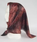 Black and Tan Square Silk Headscarf from Designs on Silk