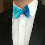 Turquoise and Royal Blue Self Tie Silk Bow Tie from Designs on Silk
