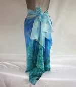 Blue and Green Dragonfly Silk Sarong by Designs on Silk