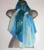 Blue and Green Dragonfly Silk Sarong by Designs on Silk