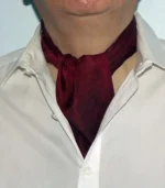 Burgundy Red and Black Silk Cravat from Designs on Silk