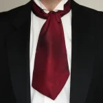 Burgundy Red and Black Silk Cravat from Designs on Silk