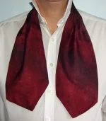 Burgundy Red and Black Silk Cravat from Designs on Silk