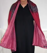 Burgundy Red and Black Silk Wrap from Designs on Silk