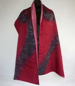 Burgundy Red and Black Silk Wrap from Designs on Silk