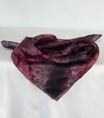 Burgundy and Black Square Silk Bandanna by Designs on Silk