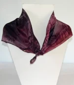 Burgundy and Black Square Silk Bandanna by Designs on Silk