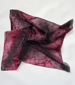 Burgundy and Black Square Silk Bandanna by Designs on Silk