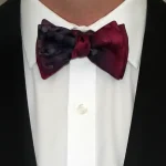 Black and Burgundy Red Self Tie Silk Bow Tie from Designs on Silk