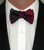 Black and Burgundy Red Self Tie Silk Bow Tie from Designs on Silk