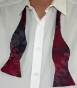 Black and Burgundy Red Self Tie Silk Bow Tie from Designs on Silk
