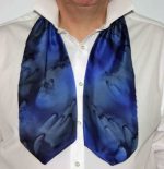 Black and Dark Blue Silk Cravat - Image 3