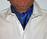 Black and Dark Blue Silk Cravat - Image 4