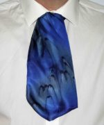 Black and Dark Blue Silk Cravat