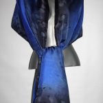 Dark Blue and Black Silk Wrap