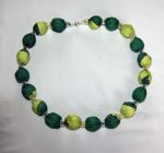 Lime and Dark Green Silk Necklace