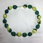Lime and Dark Green Silk Necklace