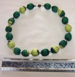 Lime and Dark Green Silk Necklace - Image 2