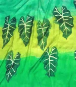 Green Silk Sarong with Tropical Leaves by Designs on Silk