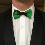 Green and Black Ready-Tied Silk Bow Tie from Designs on Silk