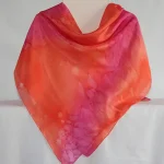 Orange and Fuchsia Pink Large Square Silk Scarf by Designs on Silk