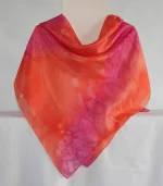 Orange and Fuchsia Pink Large Square Silk Scarf by Designs on Silk