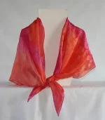 Orange and Fuchsia Pink Large Square Silk Scarf by Designs on Silk