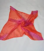 Orange and Fuchsia Pink Large Square Silk Scarf by Designs on Silk