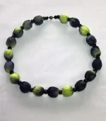 Lime Green and Black Silk Necklace by Designs on Silk