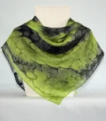 Lime Green and Black Square Silk Headscarf from Designs on Silk