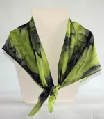 Lime Green and Black Square Silk Headscarf from Designs on Silk