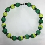 Lime Green and Dark Green Silk Necklace by Designs on Silk