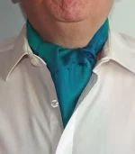 Emerald Green and Navy Blue Silk Cravat from Designs on Silk