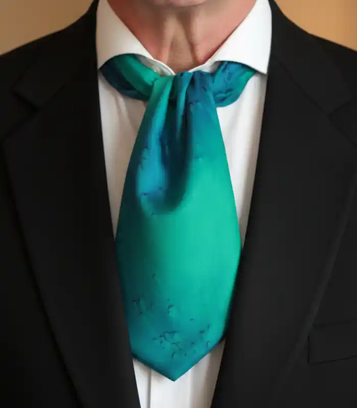 Navy Blue and Emerald Silk Cravat Emerald Green and Navy Blue Silk Cravat from Designs on Silk
