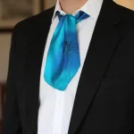 Navy Blue, Royal Blue and Aqua Silk Cravat from Designs on Silk