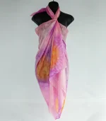 Orange, Pink and Violet Silk Sarong by Designs on Silk
